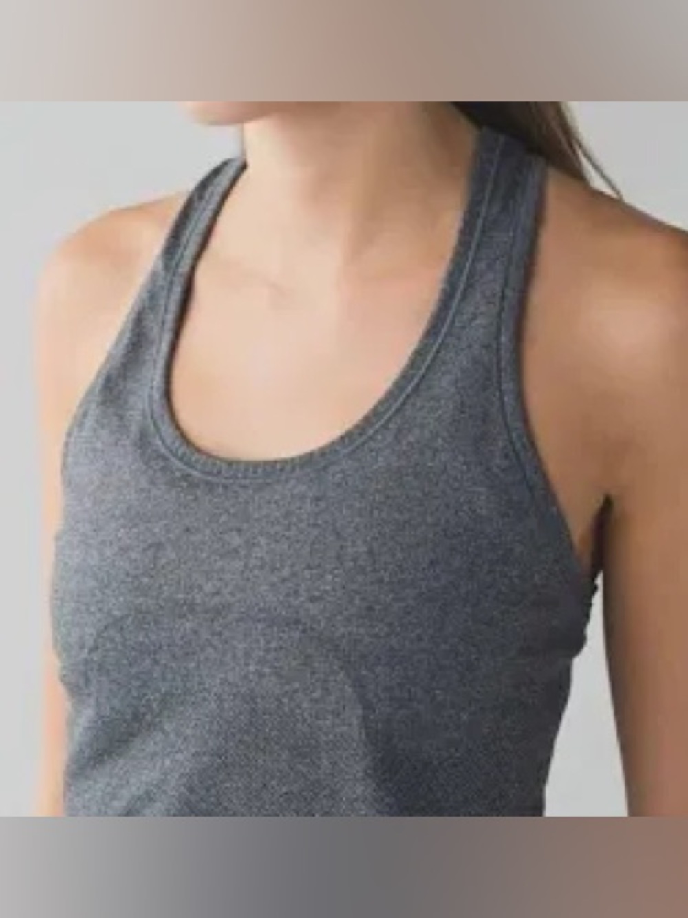 Lululemon Swiftly Tech Racerback Tank Heathered Grey/Black Sz 6